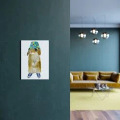 Bucket Hat Bunny A4 Art Print -Household Decoration Shop Rosie Webb Bucket Hat Bunny Art Print Lifestyle 1