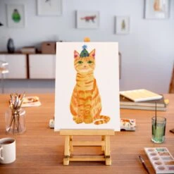 Ginger Party Cat A4 Art Print -Household Decoration Shop Rosie Webb Ginger Party Cat Lifestyle