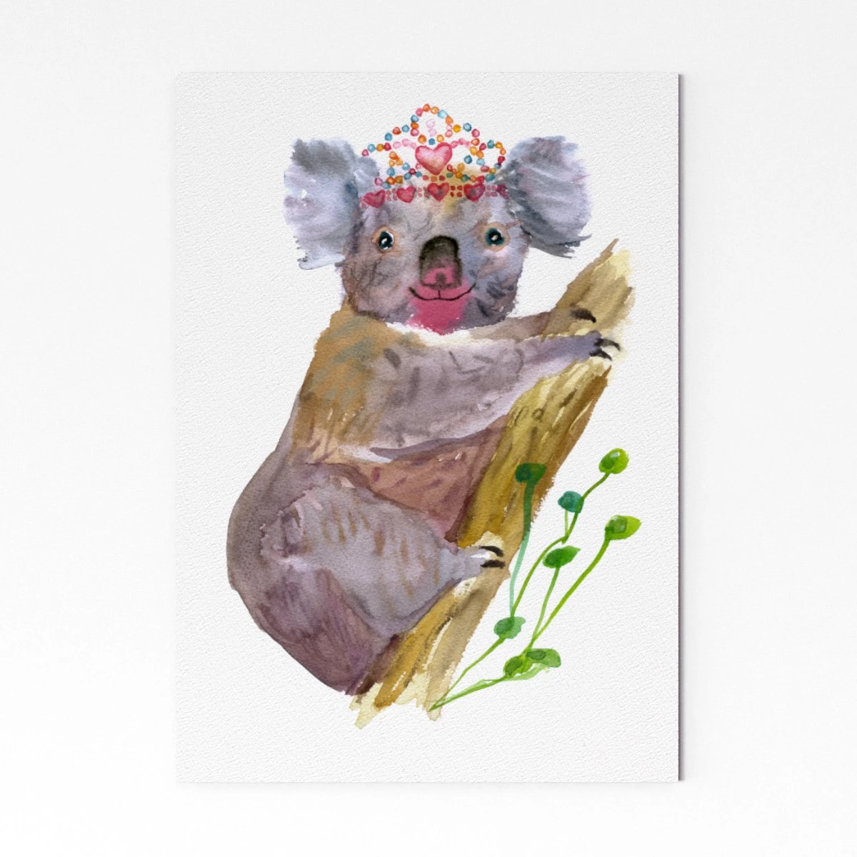 Koala In Tiara A4 Art Print 1 Koala In Tiara A4 Art Print