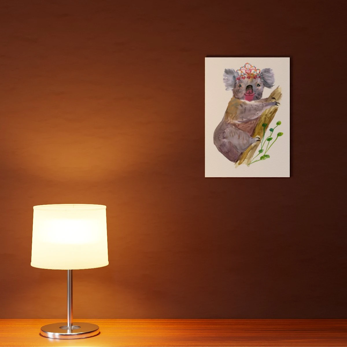 Koala In Tiara A4 Art Print 4 Koala In Tiara A4 Art Print - Image 4