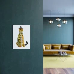 Party Cheetah A4 Art Print -Household Decoration Shop Rosie Webb Party Cheetah Art Print Lifestyle 1