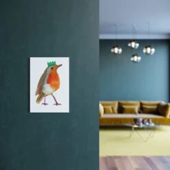 Party Robin A4 Art Print -Household Decoration Shop Rosie Webb Party Robin Art Print Lifestyle 1