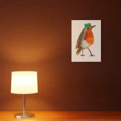 Party Robin A4 Art Print -Household Decoration Shop Rosie Webb Party Robin Art Print Lifestyle 2