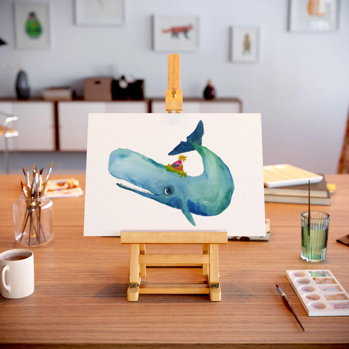 Party Whale Art Print 2 Party Whale Art Print - Image 2