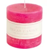 Rustic Pillar Candle Fuchsia Pink – 100 X 100mm