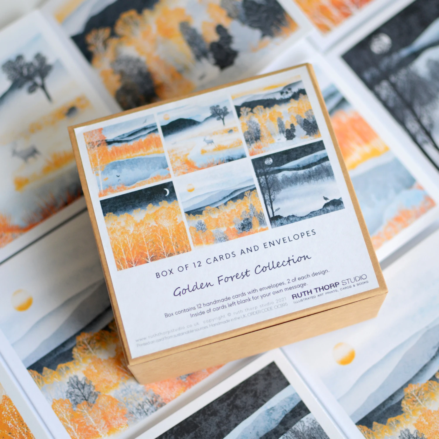 Golden Forest Box Of 12 Cards 1 Golden Forest Box Of 12 Cards