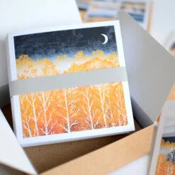 Golden Forest Box Of 12 Cards 6 Golden Forest Box Of 12 Cards -Household Decoration Shop Ruth Thorp Studio Golden Forest Box of 12 Cards 4