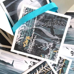 Ocean Collection Box Of 12 Cards And Envelopes 8 Ocean Collection Box Of 12 Cards And Envelopes -Household Decoration Shop Ruth Thorp Studio Ocean Box of Cards5 detail2