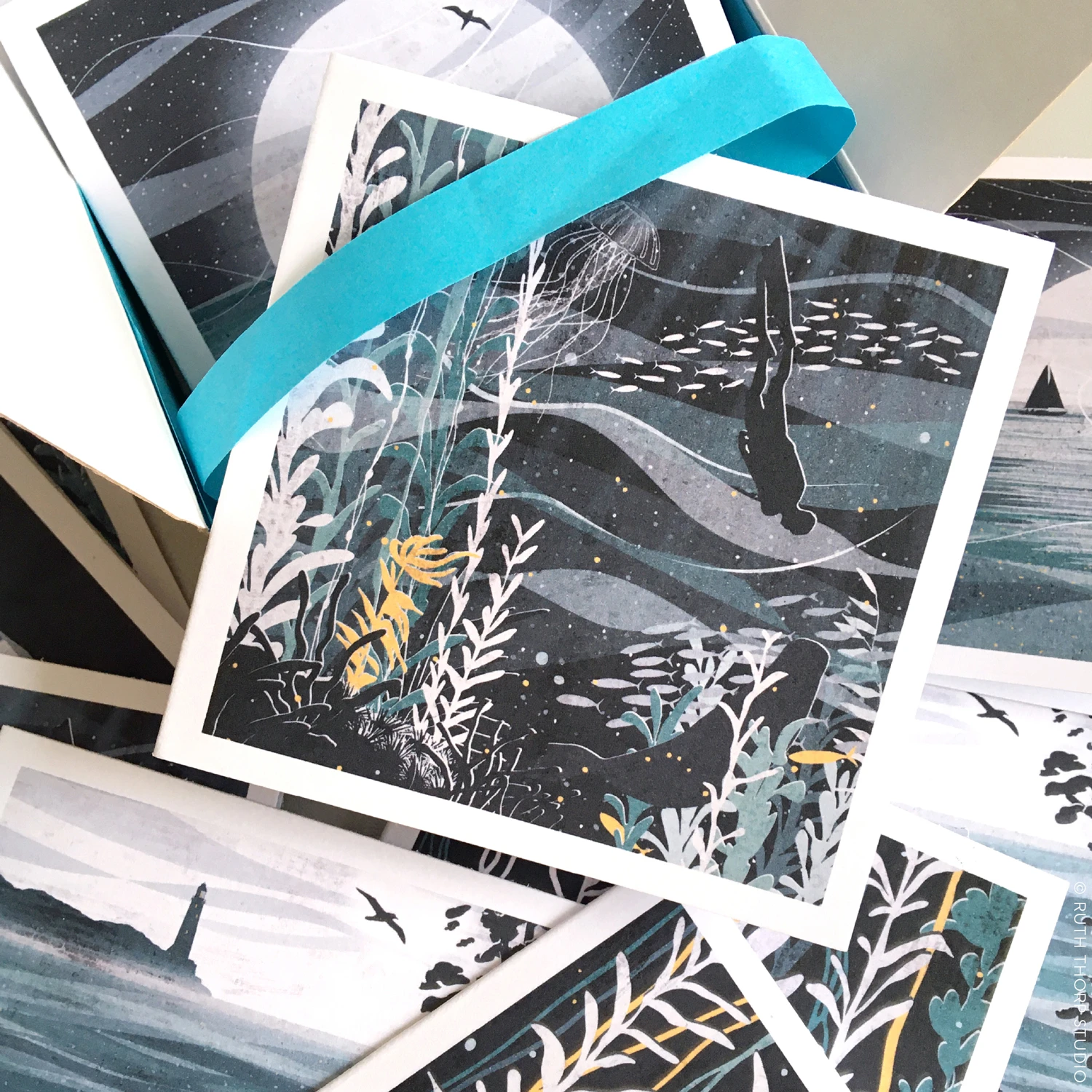 Ocean Collection Box Of 12 Cards And Envelopes 4 Ocean Collection Box Of 12 Cards And Envelopes - Image 4