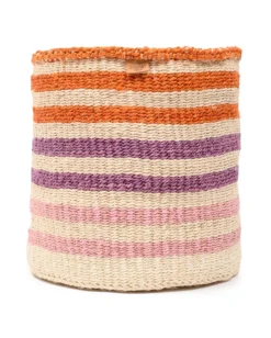 Safiri – Striped Woven Storage Basket – Medium