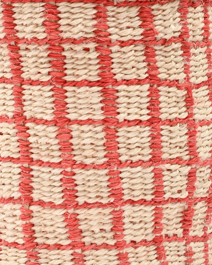 Sahihi – Red Check Woven Storage Basket – Small 2 Sahihi – Red Check Woven Storage Basket – Small - Image 2