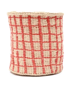 Sahihi – Red Check Woven Storage Basket – Small