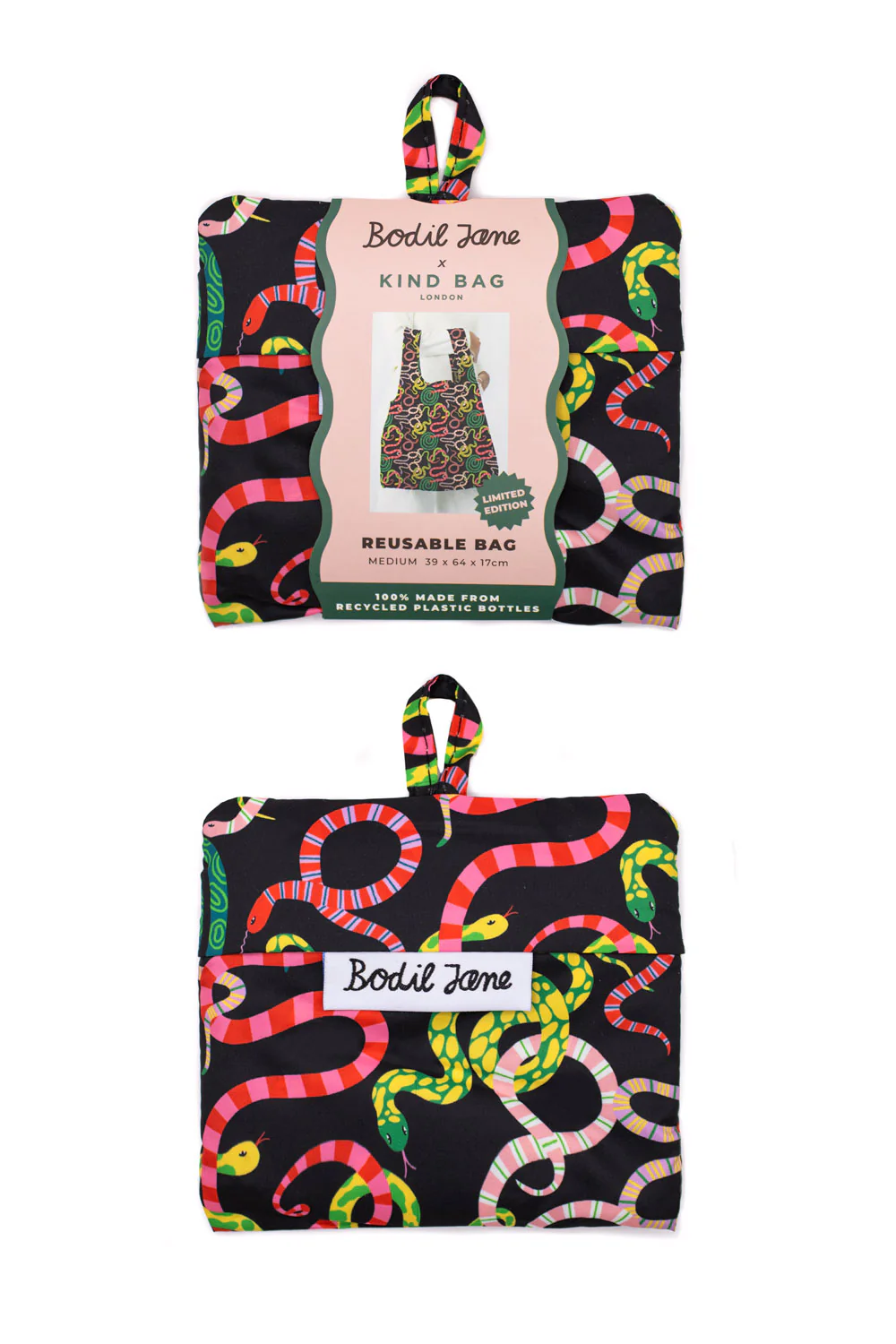 Reusable Medium Shopping Bag – Sizzling Snakes 2 Reusable Medium Shopping Bag – Sizzling Snakes - Image 2