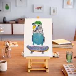 Skate Budgie A4 Art Print -Household Decoration Shop SkateBudgie print portrait Rosie Webb2
