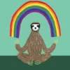 Rainbow Sloth Birthday Greeting Card
