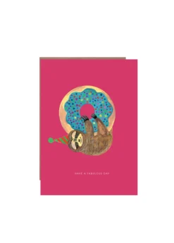 Sloth On Donut Birthday Card