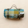 Recycled Wool Picnic Blanket In Teal Check