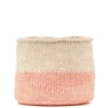 Jioni Dusky Pink & White Woven Basket