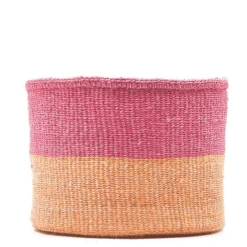 Keti Sand And Dusty Pink Block Basket