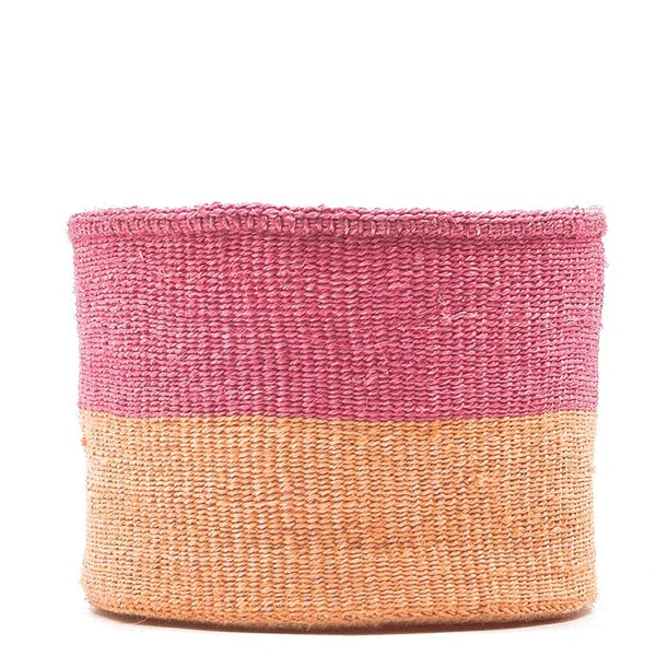 Keti Sand And Dusty Pink Block Basket 1 Keti Sand And Dusty Pink Block Basket