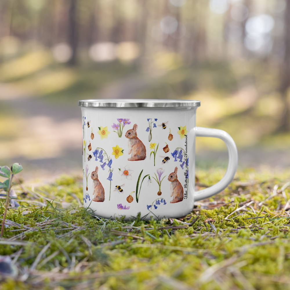 Spring Bunny Enamel Camp Mug 2 Spring Bunny Enamel Camp Mug - Image 2