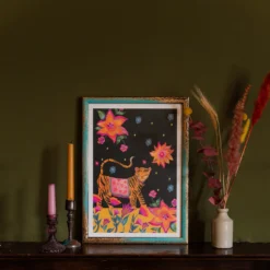 Tiger Amongst The Blooms A3 Art Print