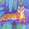 Tiger On A Chaise Longue A4 Art Print