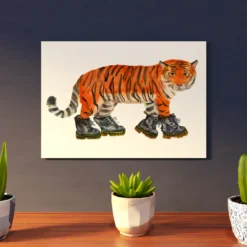 Tiger In Boots A3 Art Print -Household Decoration Shop TigerinBoots print A3 landscape Rosie Webb3