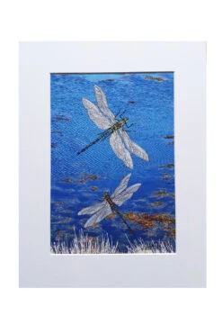 Dragonflies On Blue Water Print