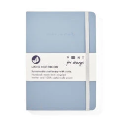 Recycled Leather A5 Lined Notebook – Dusty Blue