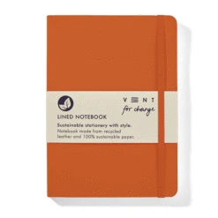 Recycled Leather A5 Lined Notebook – Burnt Orange