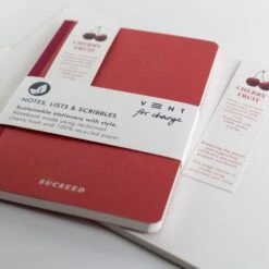 Recycled SUCSEED A5 Notebook – Cherry Husk -Household Decoration Shop Vent For Change Sucseed A5 Notebook Cherry Wrap Lifestyle