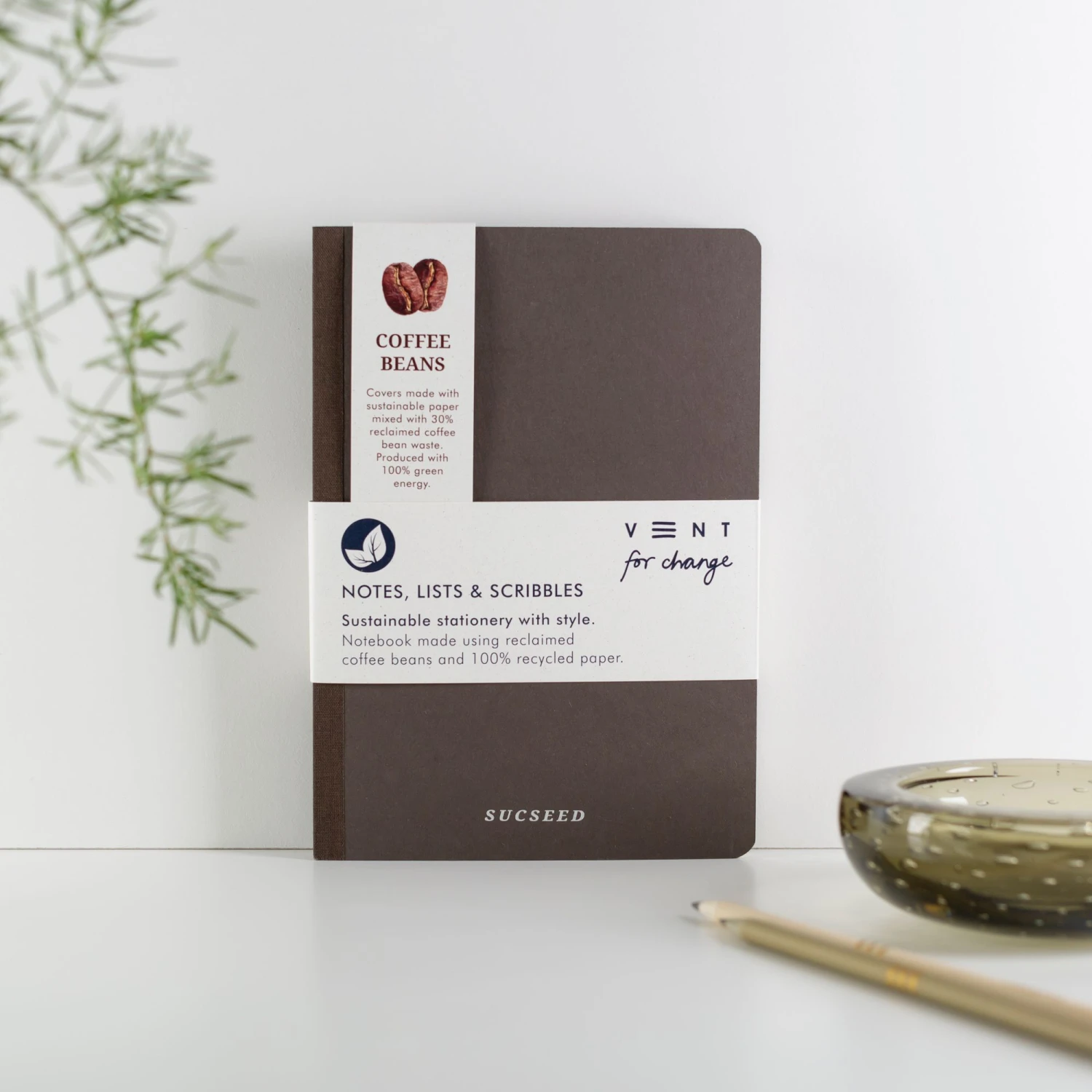 Recycled SUCSEED A5 Notebook – Coffee Beans 1 Recycled SUCSEED A5 Notebook – Coffee Beans