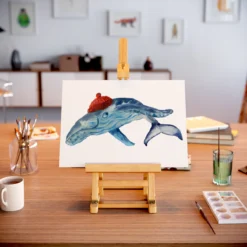 Whale In A Beanie Hat A4 Art Print 8 Whale In A Beanie Hat A4 Art Print -Household Decoration Shop WhaleInABeanie print A3 landscape Rosie Webb4