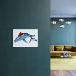 Whale In A Beanie Hat A4 Art Print 9 Whale In A Beanie Hat A4 Art Print -Household Decoration Shop WhaleInABeanie print A3 landscape Rosie Webb5