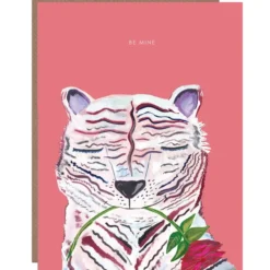 White Tiger And Rose Valentine’s Card