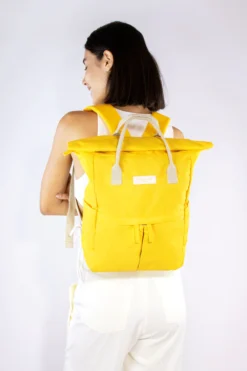 Medium Hackney Sustainable Backpack – Tuscan Sun Yellow -Household Decoration Shop backpack medium hackney tuscan sun yellow lifestyle image kind bags