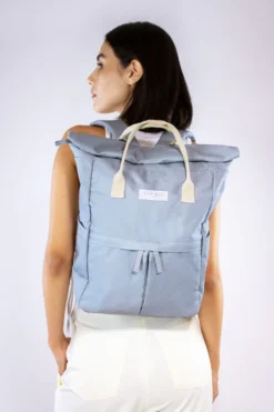Medium Hackney Sustainable Backpack – Light Grey -Household Decoration Shop backpack medium light grey lifestyle image kind bags