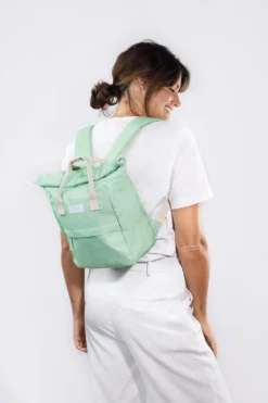 Mini Hackney Sustainable Backpack – Sage 8 Mini Hackney Sustainable Backpack – Sage -Household Decoration Shop backpack mini Hackney sage Kind Bags lifestyle image