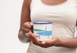 Beach Scene Enamel Mug
