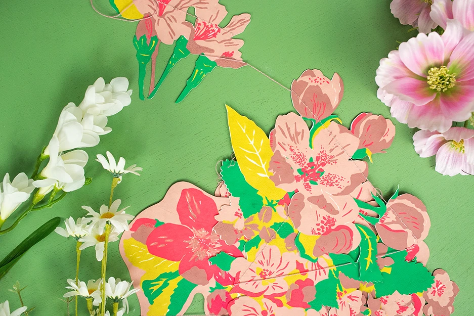 Handprinted Blossom Garland – 3 Metres Long 3 Handprinted Blossom Garland – 3 Metres Long - Image 3