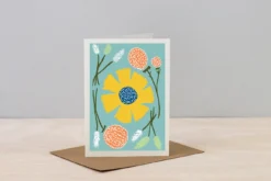 Dried Flowers Greeting Card – Blue