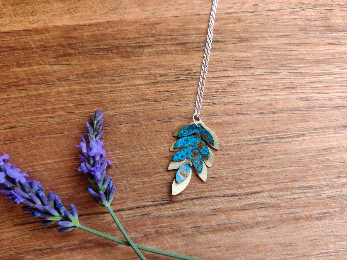 Copper And Brass Fern Leaf Necklace 2 Copper And Brass Fern Leaf Necklace - Image 2