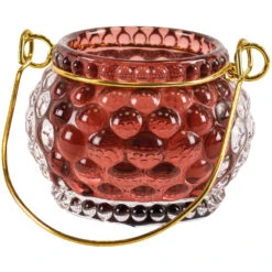 Bubble Glass Votive – Plum