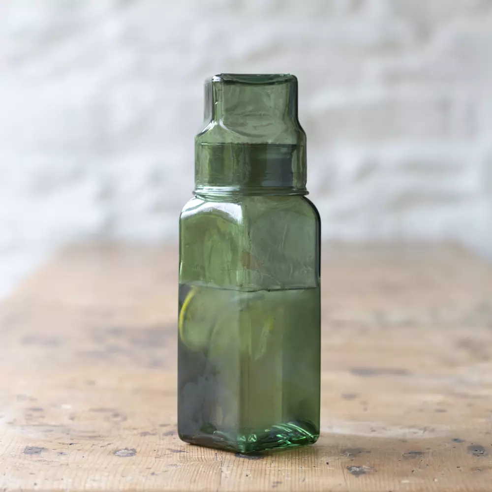 Carafe And Glass Set – Green Glass 2 Carafe And Glass Set – Green Glass - Image 2