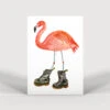 Cyber Flamingo In Black Boots A3 Art Print