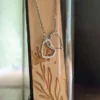 Double Heart Sterling Silver Necklace In Glass Terrarium Tube