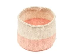 Jioni Dusky Pink & White Woven Basket 9 Jioni Dusky Pink & White Woven Basket -Household Decoration Shop dusky pink block basket the basket room cut out2