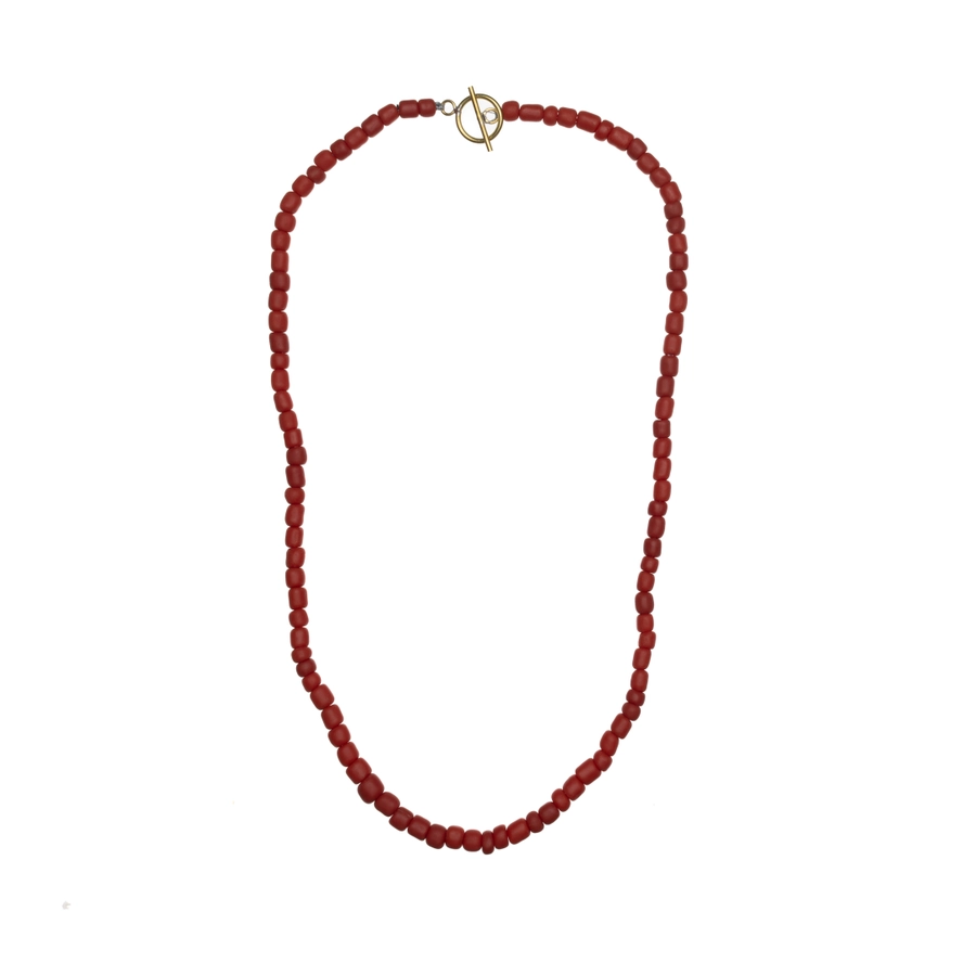 Egyptian Red Beaded Necklace 2 Egyptian Red Beaded Necklace - Image 2