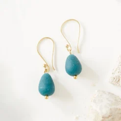 Egyptian Teal Drop Earrings